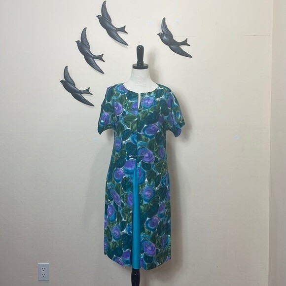 VINTAGE Polynesian Casuals For McInerny Honolulu Hawaiian Maxi Dress Muumuu - Picture 1 of 13